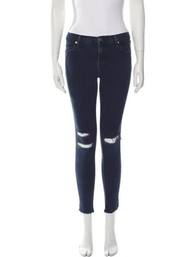 Pre-owned J Brand Mid-rise Skinny Leg Jeans In Blue