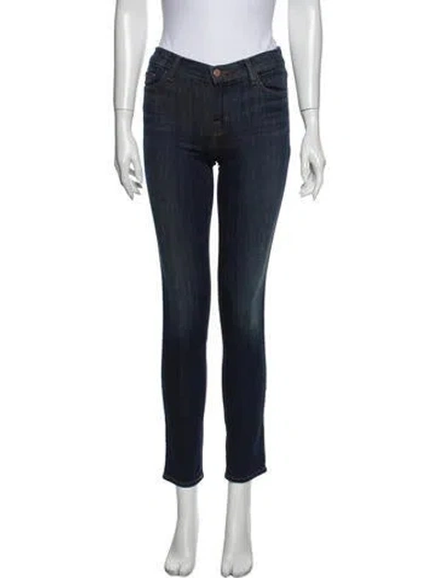 Pre-owned J Brand Mid-rise Skinny Leg Jeans In Blue