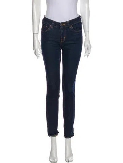 Pre-owned J Brand Mid-rise Skinny Leg Jeans In Blue
