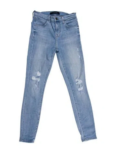 Pre-owned J Brand Mid-rise Skinny Leg Jeans In Blue