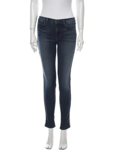 Pre-owned J Brand Mid-rise Skinny Leg Jeans In Blue