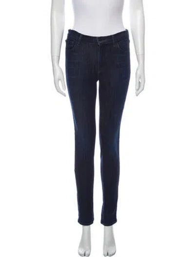 Pre-owned J Brand Mid-rise Skinny Leg Jeans In Blue