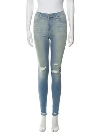 Pre-owned J Brand Mid-rise Skinny Leg Jeans In Blue