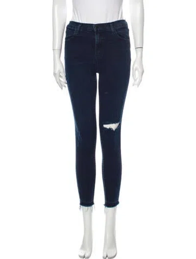 Pre-owned J Brand Mid-rise Skinny Leg Jeans In Blue