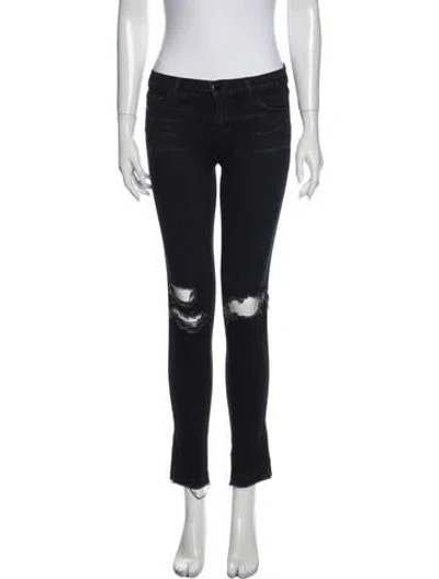 Pre-owned J Brand Mid-rise Skinny Leg Jeans In Blue