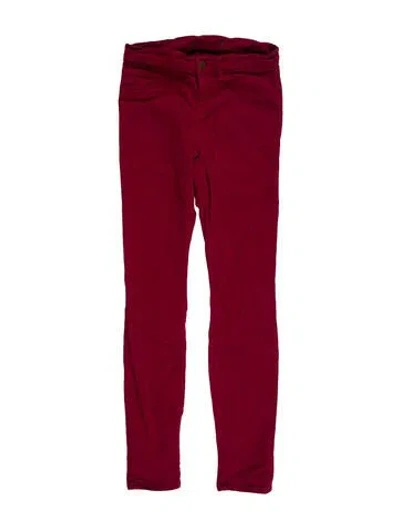 Pre-owned J Brand Mid-rise Skinny Leg Jeans In Burgundy