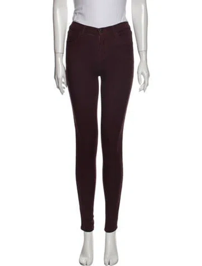 Pre-owned J Brand Mid-rise Skinny Leg Jeans In Burgundy