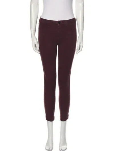 Pre-owned J Brand Mid-rise Skinny Leg Jeans In Burgundy