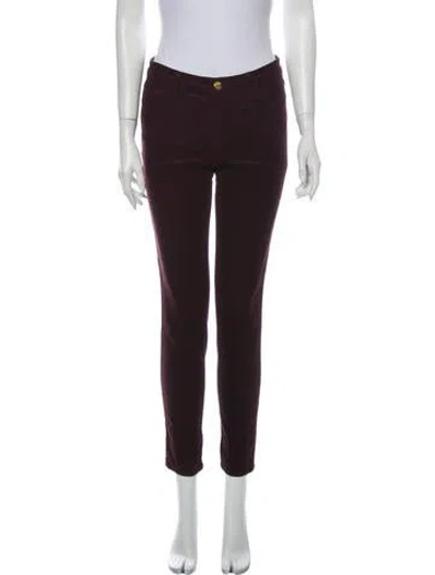 Pre-owned J Brand Mid-rise Skinny Leg Jeans In Burgundy