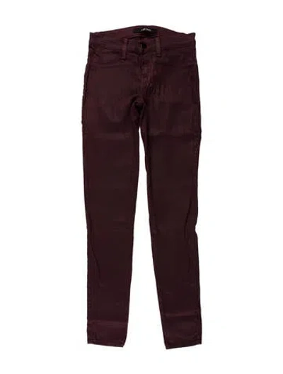Pre-owned J Brand Mid-rise Skinny Leg Jeans In Burgundy