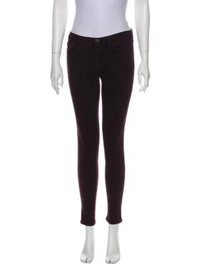 Pre-owned J Brand Mid-rise Skinny Leg Jeans In Burgundy