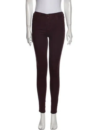 Pre-owned J Brand Mid-rise Skinny Leg Jeans In Burgundy