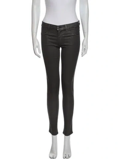 Pre-owned J Brand Mid-rise Skinny Leg Jeans In Gray