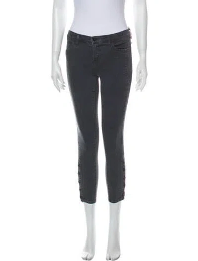 Pre-owned J Brand Mid-rise Skinny Leg Jeans In Gray