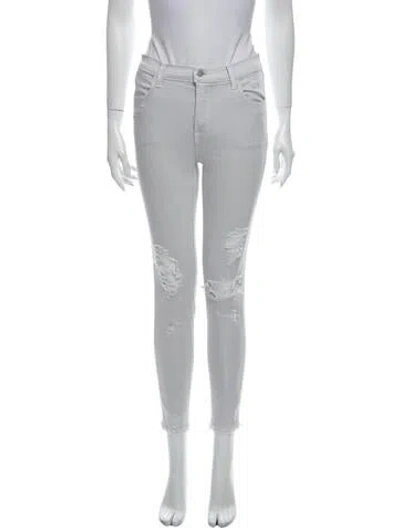 Pre-owned J Brand Mid-rise Skinny Leg Jeans In Gray