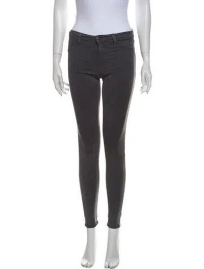 Pre-owned J Brand Mid-rise Skinny Leg Jeans In Gray