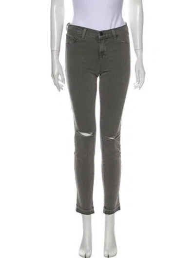 Pre-owned J Brand Mid-rise Skinny Leg Jeans In Gray