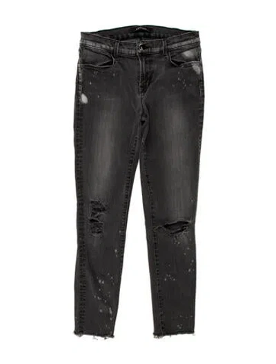 Pre-owned J Brand Mid-rise Skinny Leg Jeans In Gray