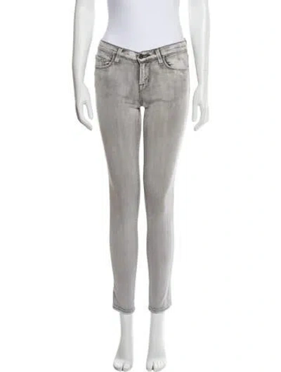 Pre-owned J Brand Mid-rise Skinny Leg Jeans In Gray