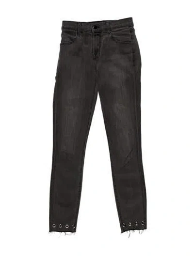 Pre-owned J Brand Mid-rise Skinny Leg Jeans In Gray