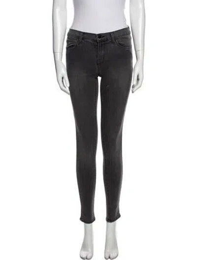 Pre-owned J Brand Mid-rise Skinny Leg Jeans In Gray