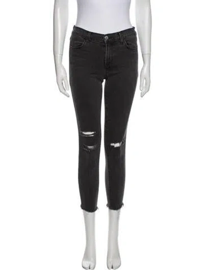 Pre-owned J Brand Mid-rise Skinny Leg Jeans In Gray