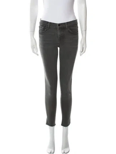 Pre-owned J Brand Mid-rise Skinny Leg Jeans In Gray