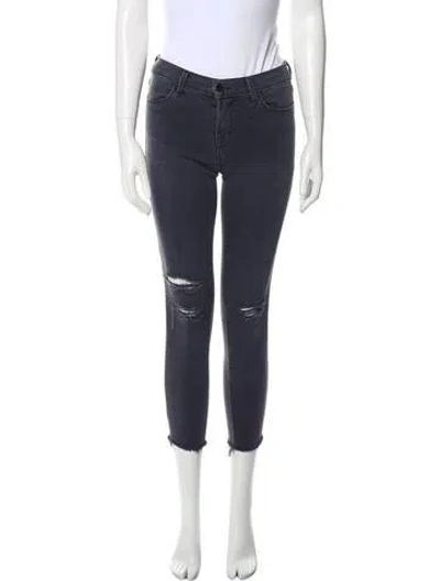 Pre-owned J Brand Mid-rise Skinny Leg Jeans In Gray