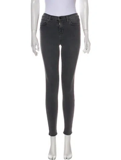 Pre-owned J Brand Mid-rise Skinny Leg Jeans In Gray