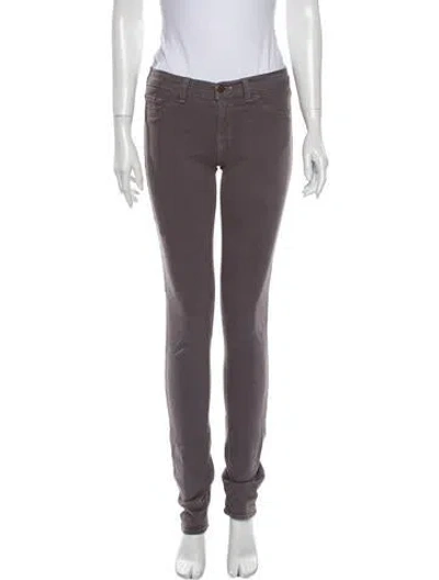 Pre-owned J Brand Mid-rise Skinny Leg Jeans In Gray