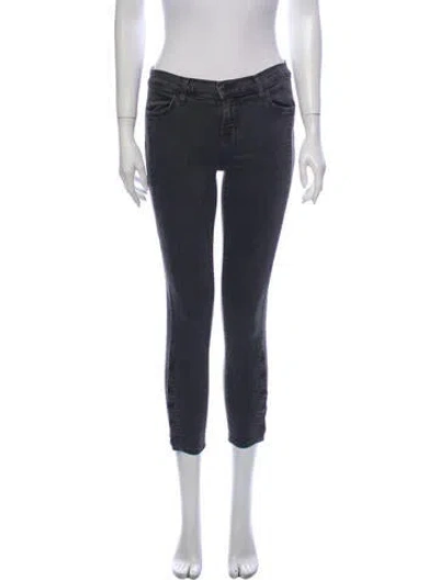 Pre-owned J Brand Mid-rise Skinny Leg Jeans In Gray
