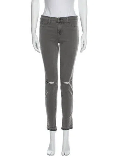 Pre-owned J Brand Mid-rise Skinny Leg Jeans In Gray