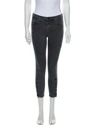 Pre-owned J Brand Mid-rise Skinny Leg Jeans In Gray
