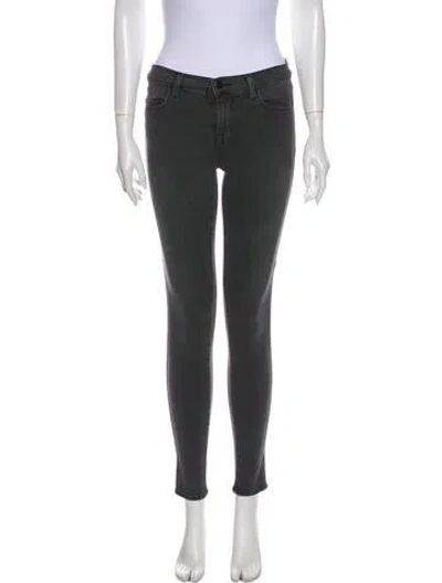 Pre-owned J Brand Mid-rise Skinny Leg Jeans In Gray