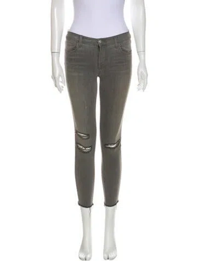 Pre-owned J Brand Mid-rise Skinny Leg Jeans In Gray