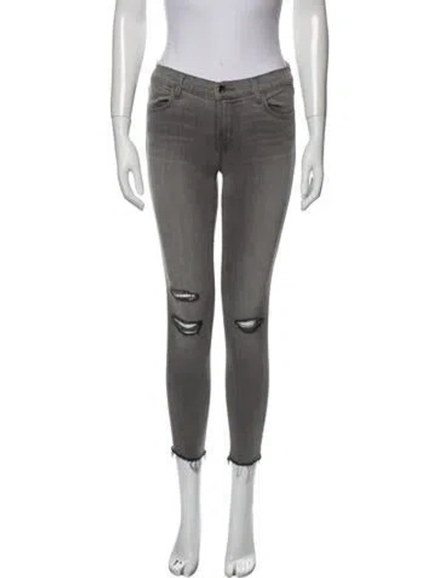 Pre-owned J Brand Mid-rise Skinny Leg Jeans In Gray