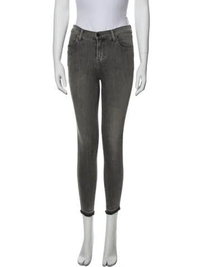 Pre-owned J Brand Mid-rise Skinny Leg Jeans In Gray