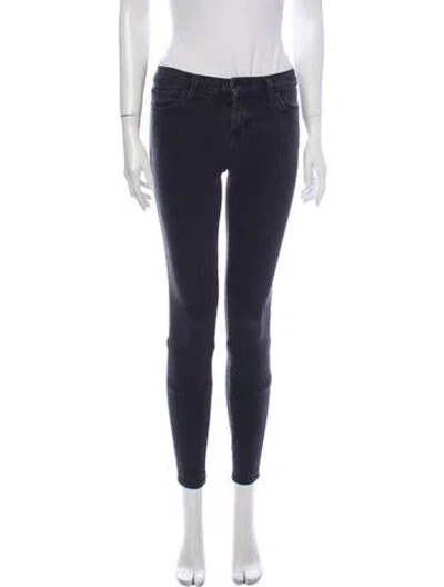 Pre-owned J Brand Mid-rise Skinny Leg Jeans In Gray