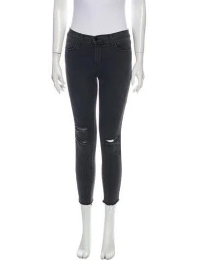 Pre-owned J Brand Mid-rise Skinny Leg Jeans In Gray