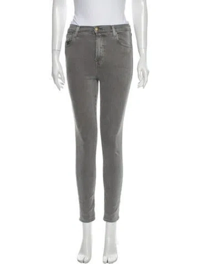 Pre-owned J Brand Mid-rise Skinny Leg Jeans In Gray