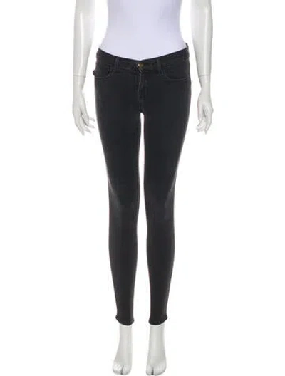 Pre-owned J Brand Mid-rise Skinny Leg Jeans In Gray