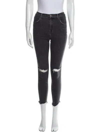 Pre-owned J Brand Mid-rise Skinny Leg Jeans In Gray