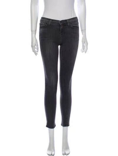 Pre-owned J Brand Mid-rise Skinny Leg Jeans In Gray