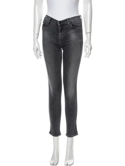Pre-owned J Brand Mid-rise Skinny Leg Jeans In Gray