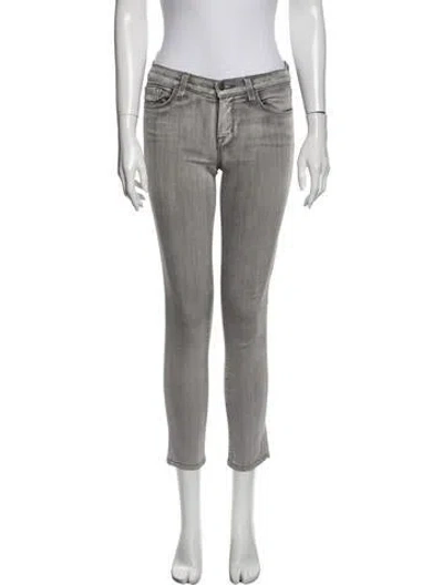 Pre-owned J Brand Mid-rise Skinny Leg Jeans In Gray