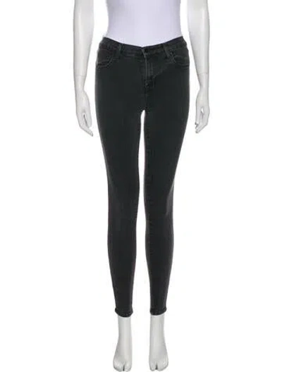 Pre-owned J Brand Mid-rise Skinny Leg Jeans In Gray