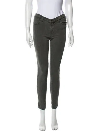 Pre-owned J Brand Mid-rise Skinny Leg Jeans In Green