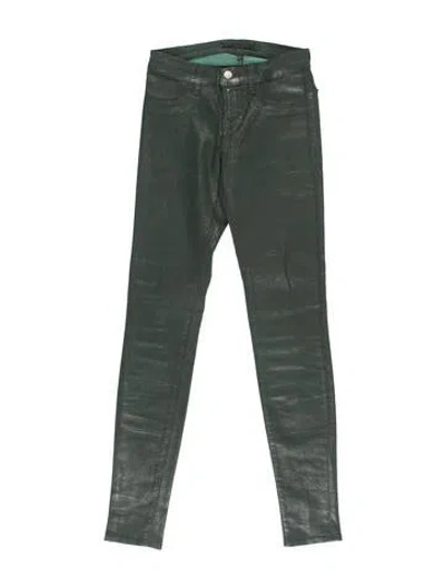 Pre-owned J Brand Mid-rise Skinny Leg Jeans In Green