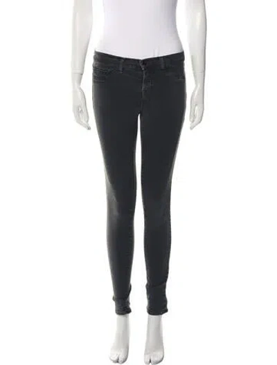 Pre-owned J Brand Mid-rise Skinny Leg Jeans In Green