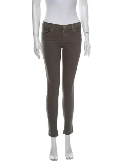 Pre-owned J Brand Mid-rise Skinny Leg Jeans In Green